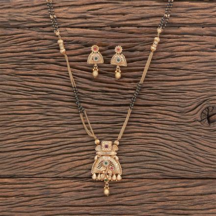 Antique Classic Mangalsutra With Matte Gold Plating