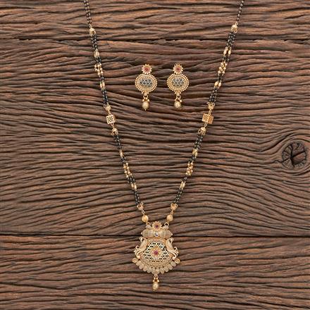 Antique Peacock Mangalsutra With Matte Gold Plating