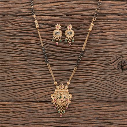 Antique Peacock Mangalsutra With Matte Gold Plating