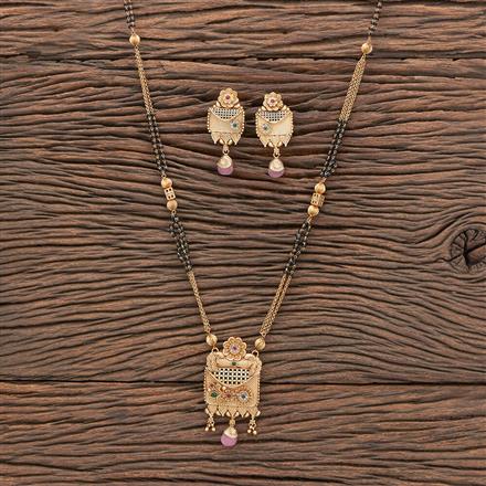 Antique Classic Mangalsutra With Matte Gold Plating