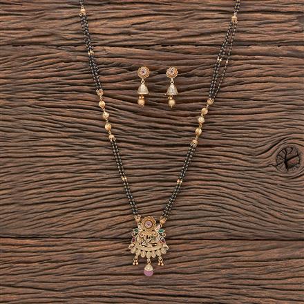 Antique Classic Mangalsutra With Matte Gold Plating