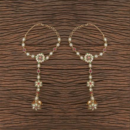 Antique Meenakari Hath Pan With Gold Plating