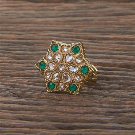 Antique Adjustable Ring With Mehndi Plating