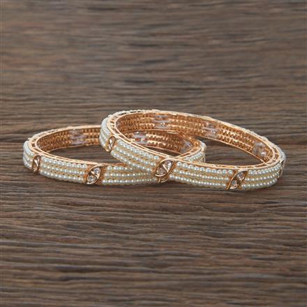 Antique Moti Bangles With Rose Gold Plating