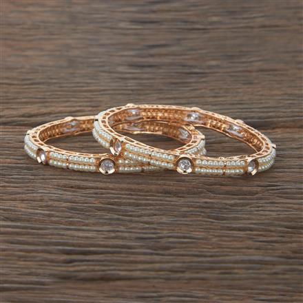 Antique Moti Bangles With Rose Gold Plating