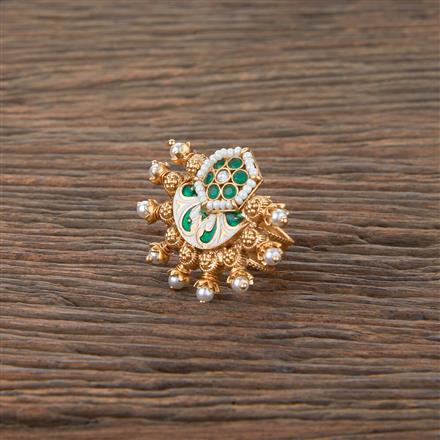 Antique Adjustable Ring With Matte Gold Plating