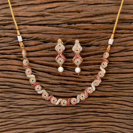 Antique Meenakari Necklace With Gold Plating