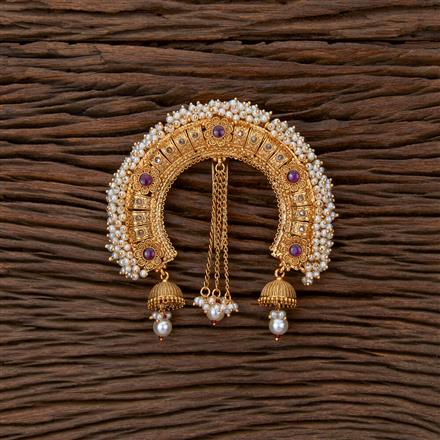Antique Ambada Hair Brooch With Gold Plating