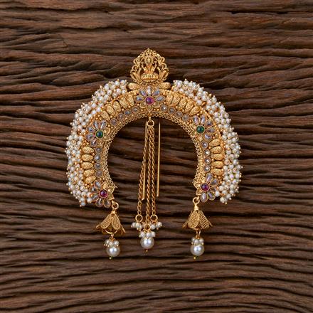 Antique Ambada Hair Brooch With Gold Plating