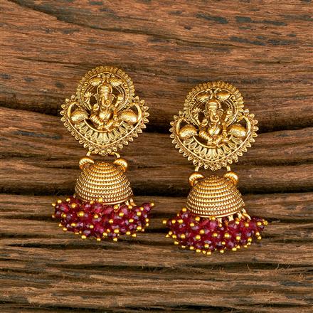 Antique South Indian Earring With Matte Gold Plating