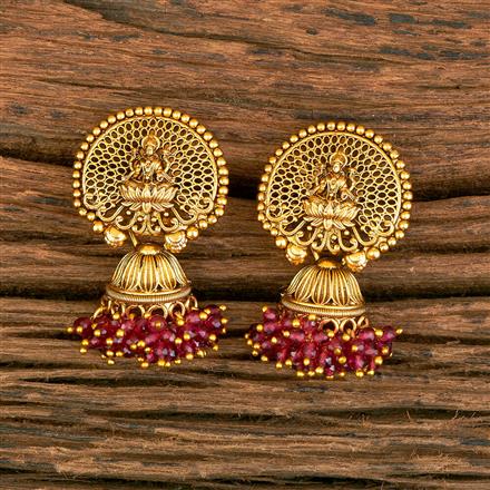 Antique South Indian Earring With Matte Gold Plating