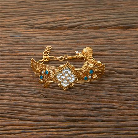 Antique Adjustable Bracelet With Matte Gold Plating