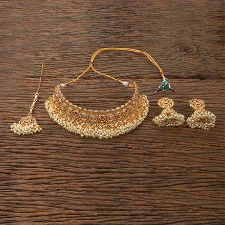 Antique Moti Necklace With Gold Plating