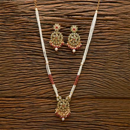 Antique Mala Pendant Set With Gold Plating