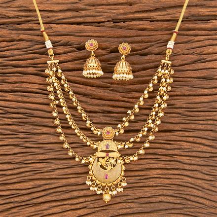 Antique Classic Necklace With Matte Gold Plating