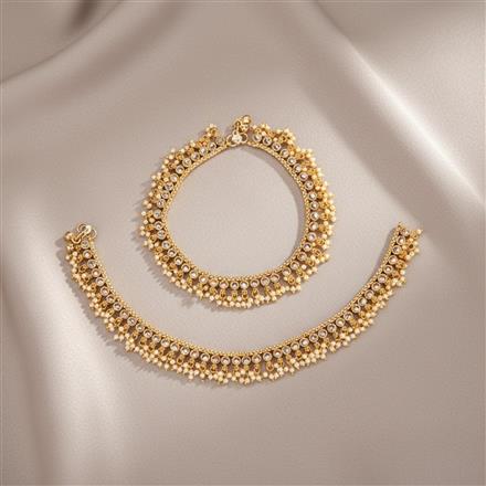 Antique Pearl Payal With Gold Plating