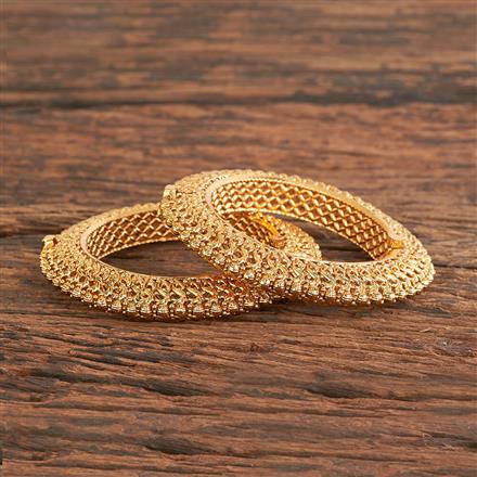 Antique Plain Gold Bangles With Gold Plating