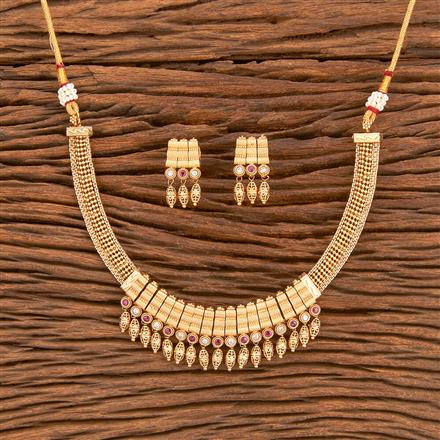 Antique Classic Necklace With Matte Gold Plating