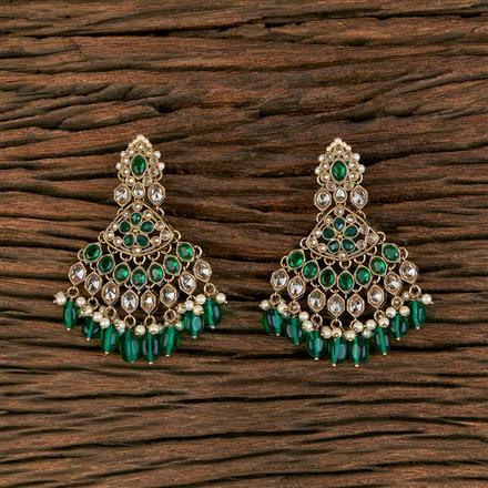 Antique Moti Earring With Mehndi Plating