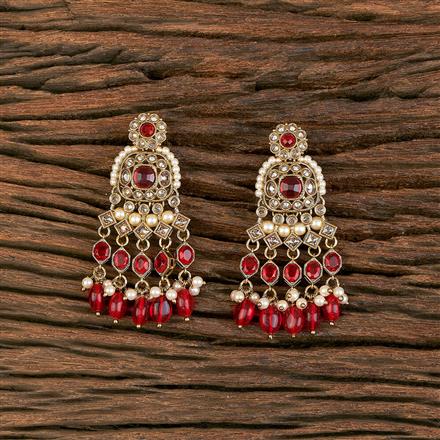 Antique Pearl Earring With Mehndi Plating