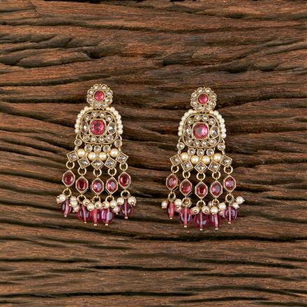 Antique Pearl Earring With Mehndi Plating