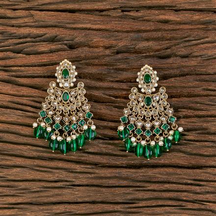 Antique Pearl Earring With Mehndi Plating