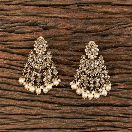 Antique Pearl Earring With Mehndi Plating