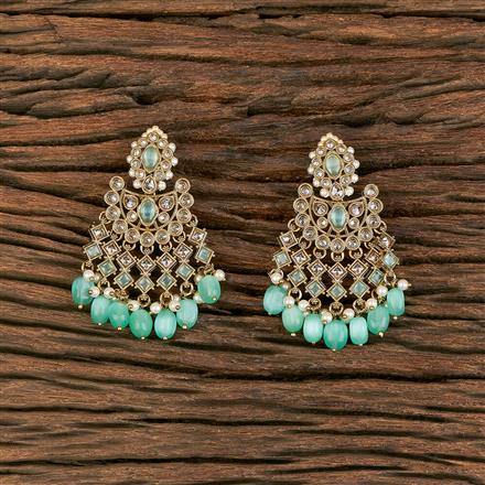 Antique Pearl Earring With Mehndi Plating