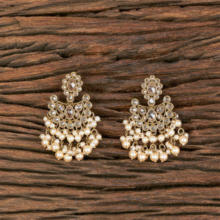 Antique Moti Earring With Mehndi Plating
