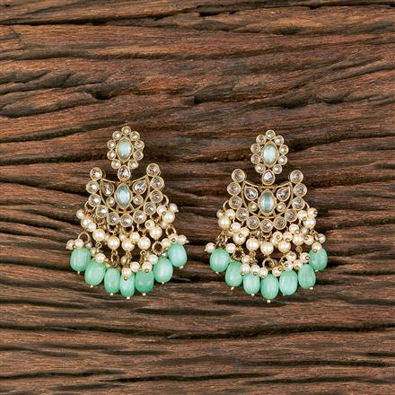 Antique Moti Earring With Mehndi Plating