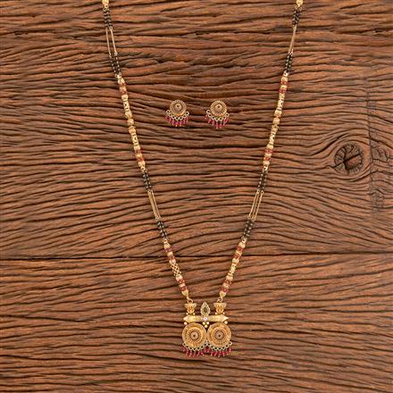 Antique Classic Mangalsutra With Matte Gold Plating