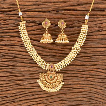 Antique Classic Necklace With Matte Gold Plating