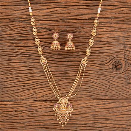 Antique Temple Necklace With Matte Gold Plating