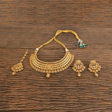 Antique Classic Necklace With Matte Gold Plating