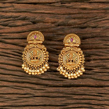 Antique Temple Earring With Matte Gold Plating