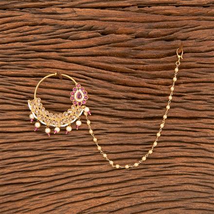 Antique Pearl Nose Ring With Gold Plating