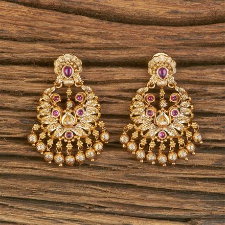 Antique Delicate Earring With Matte Gold Plating