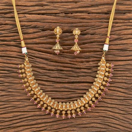 Antique Classic Necklace With Matte Gold Plating