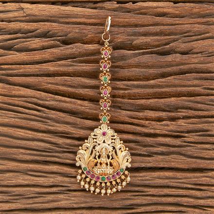 Antique South Indian Tikka With Matte Gold Plating
