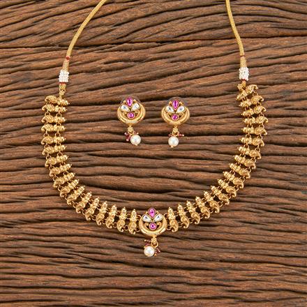 Antique Classic Necklace With Matte Gold Plating