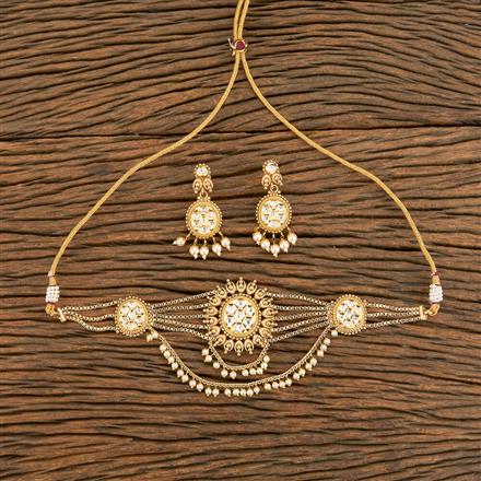 Antique Pearl Necklace With Gold Plating
