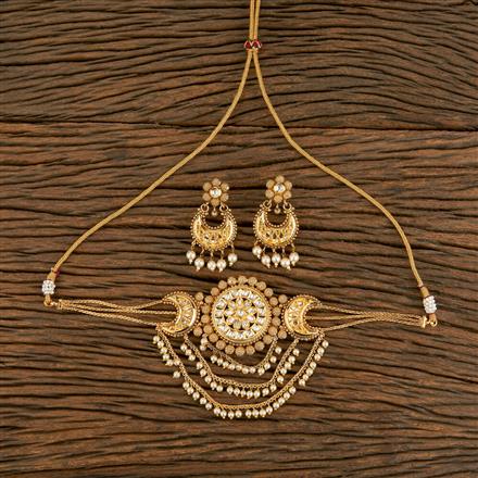 Antique Moti Necklace With Gold Plating