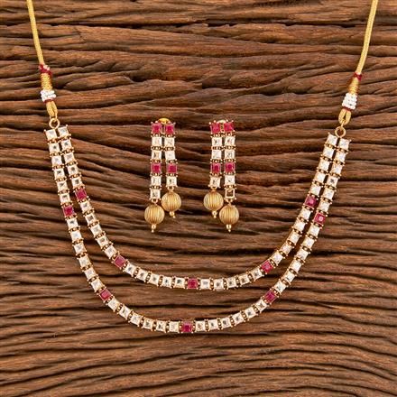 Antique 2 Line Necklace With Gold Plating
