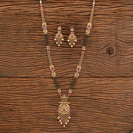 Antique Moti Mangalsutra With Gold Plating