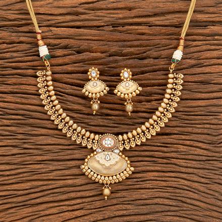 Antique Classic Necklace With Matte Gold Plating