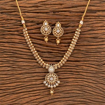 Antique Classic Necklace With Matte Gold Plating