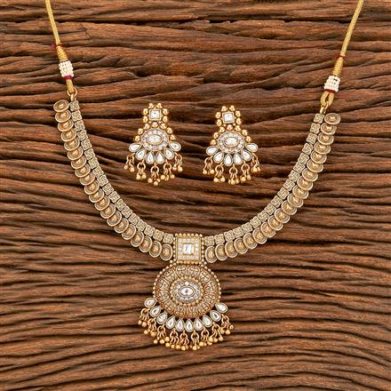 Antique Classic Necklace With Matte Gold Plating