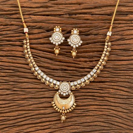 Antique Classic Necklace With Matte Gold Plating