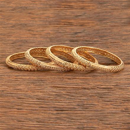 Antique Plain Matte Gold Bangles With Matte Gold Plating