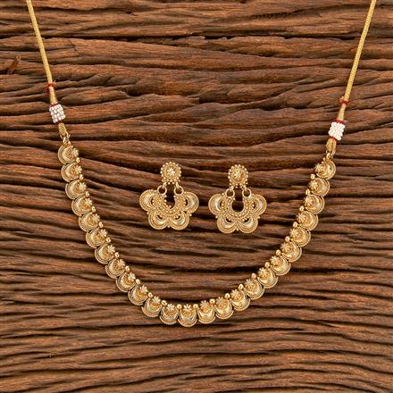 Antique Plain Gold Necklace With Gold Plating